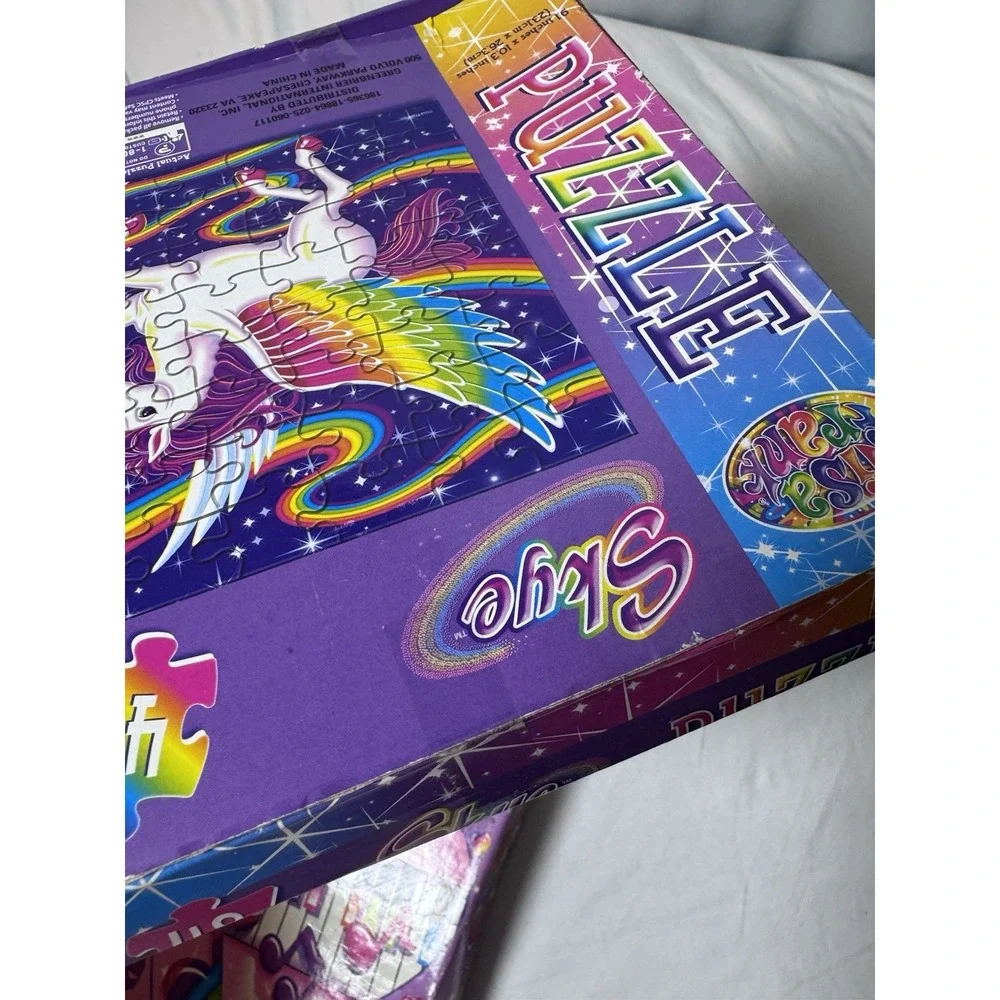 2x Lisa Frank Heart Shaped Puzzle Rose Art 1992 Vintage Piano - Missing Pieces